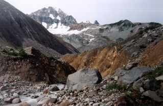Creek from snow melt in area around Mt Garibaldi north of Elfin Lakes 1997-09.